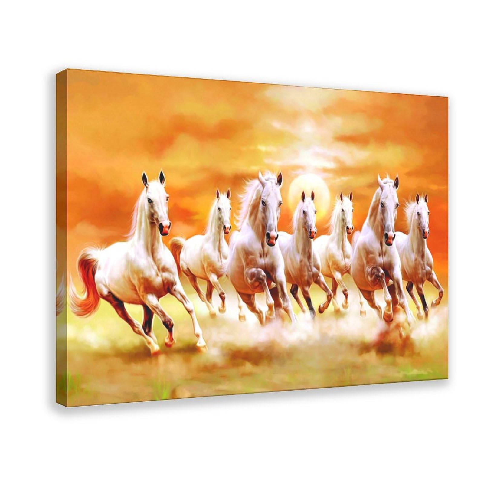 Amazon.co.jp: Gacoman 七つの幸運を走る野生の馬 アート 動物